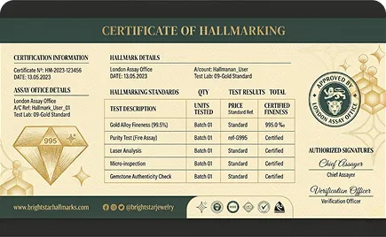 Demo of hallmark certificates