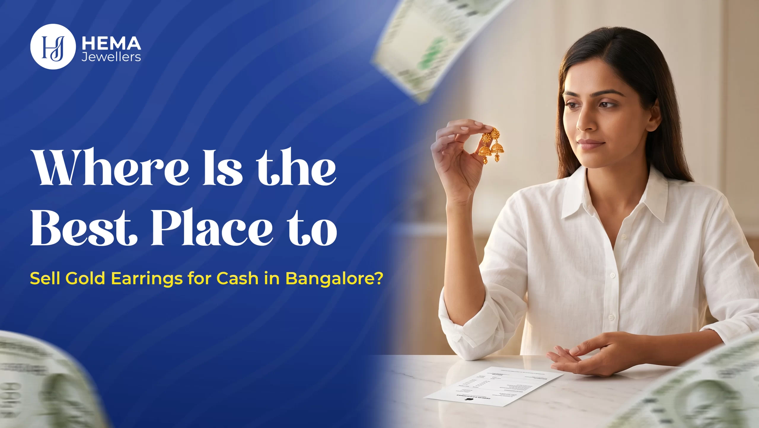 Sell gold earrings for cash at Hema Jewellers Bangalore